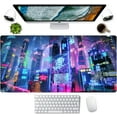 thumbnail image 1 of Japanese Street Desk Mat Futuristic Neon City Print Mouse Pad, Exclusive Desk Mats, XXL Large Gaming Mousepad 31.5"x15.75", Office Decor for Women Girls Keyboard Mat Laptop Computer Mat, 1 of 6