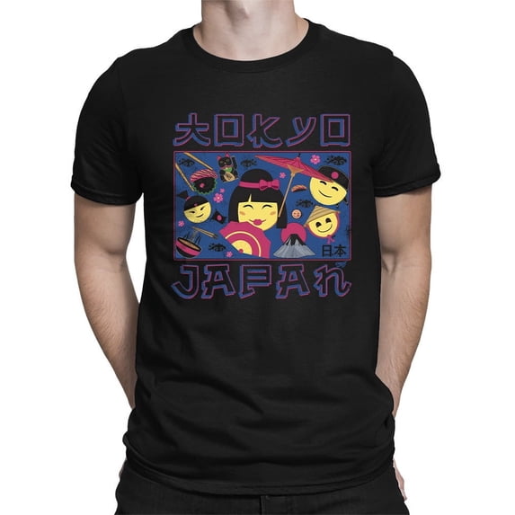 Japanese Streetwear Emoji - Geisha, Sushi, Ramen, Fuji Men's T-shirt