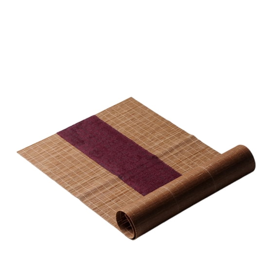 Japanese Style Bamboo Table Runner,Fabric Hand-woven Tablemats, Waterproof Heat Insulation Placemats Kung Fu Tea Set Slat Mat For Tea House Dining Coffee Ta
