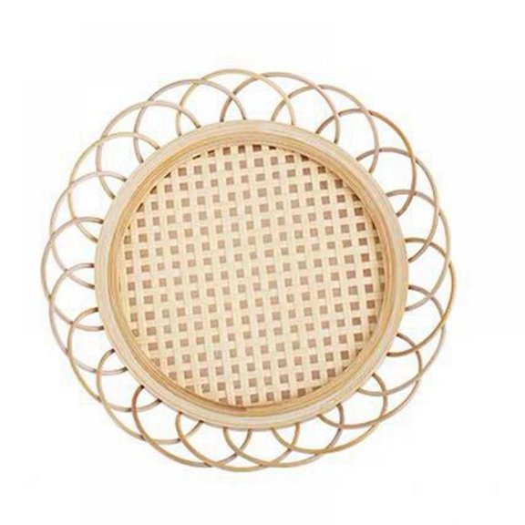 Japanese Style Bamboo Woven Round Natural Saucer Handmade Bamboo Coaster Cup Holder Pot Pad Tea Mat Rattan Woven