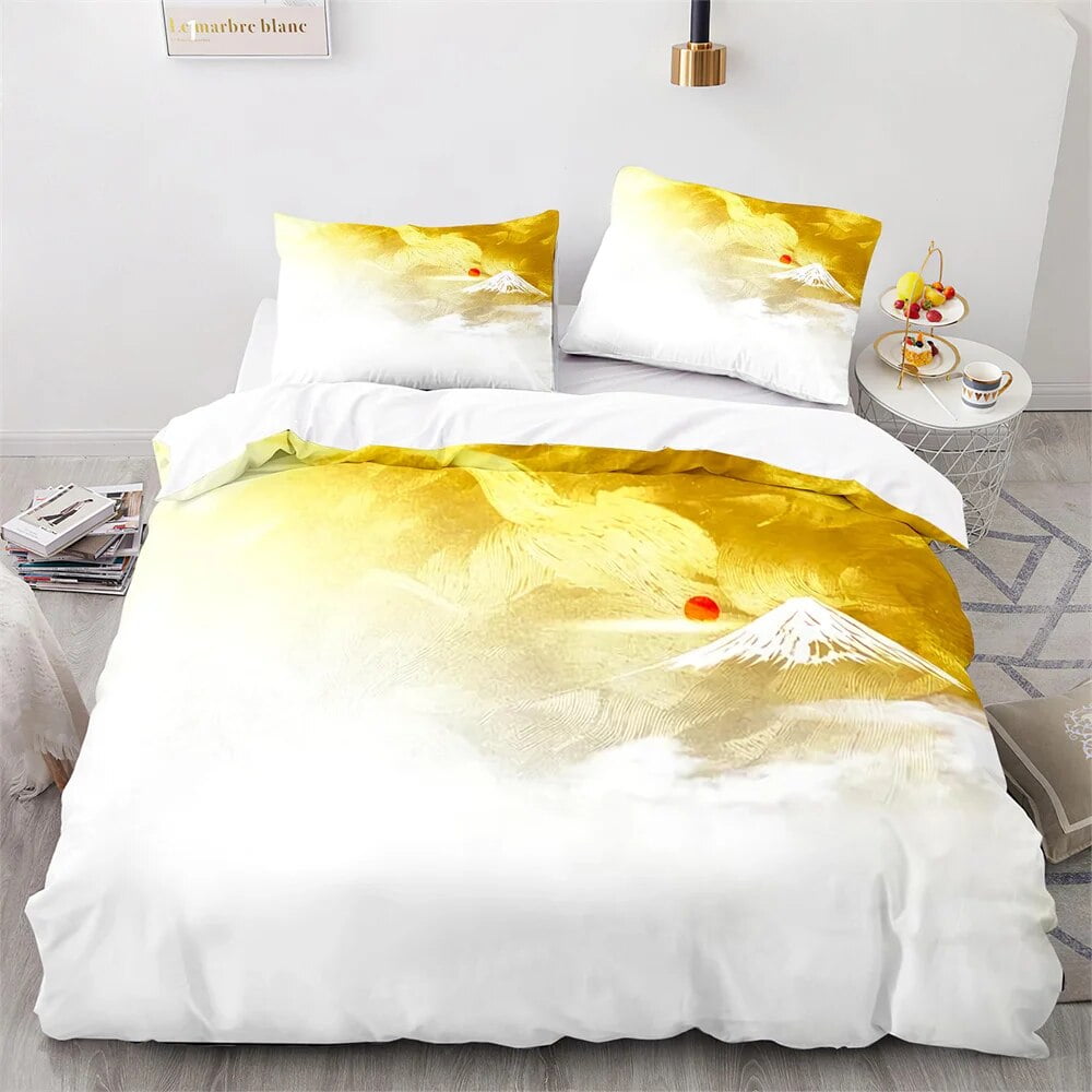 JapaneseStyle Bedding Set Ukiyoe Theme Comforter Cover Pink Cherry