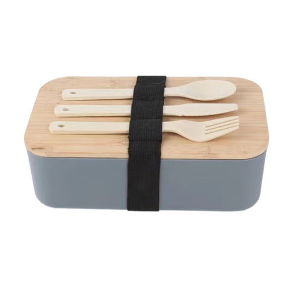 Japanese Style Bento Box, Double Layer Lunch Storage Container, Bamboo Lid Seal Design Box, Leakproof Food Organizer Case, Portable Meal Prep Kit With Cutlery Set