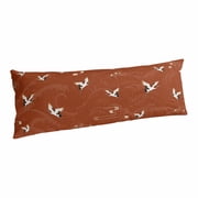 Japanese Style Body Pillow Cover Bed Pillow Case Soft Vintage Art Cranes Ocean Wave Red Body Pillow Pillowcase Long Backrest Cushion Protector Cover for Bed Sofa Couch Decor 20x54 Inch