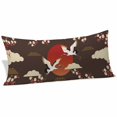thumbnail image 1 of Japanese Style Body Pillow Covers 20"x54", Modern Cranes Cherry Flower Wave Brown Soft Brushed Microfiber Breathable Throw Pillow Covers, Decorative Pillowcase with Zipper for Couch Sofa Bedroom, 1 of 9