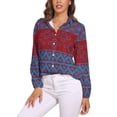 thumbnail image 1 of Japanese Style Boho Pattern Long Sleeve Blouse Woman Streetwear Casual Shirts Summer Oversize Woman Streetwear Clothing Birthday Present, 1 of 7