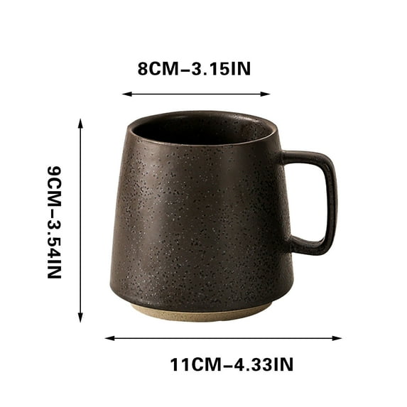 Japanese Style Ceramic Coffee Mug - 12oz Insulated Tea Cup with Ergonomic Handle | Wide Mouth for Easy Cleaning | Home & Office Use | 9 x 11cm