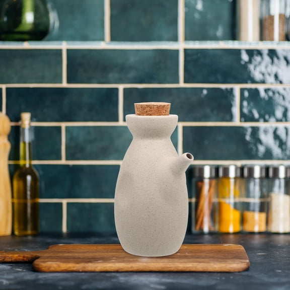 Japanese Style Ceramic Condiment Bottle, Multi Hole Oil Vinegar Dispenser Jar, Smooth Glazed Kitchen Container, Leak Proof Daily Storage Vessel for Dining Room, Cooking Area and Household Use