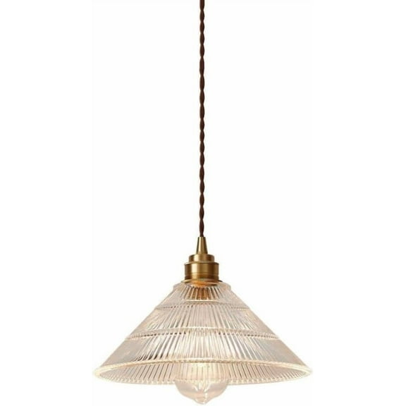 Japanese Style Clear Glass Pendant Light for Kitchen Sink, Modern Farmhouse Pendant Lamp, Retro Rustic American Pendant Lighting, Simple Pendant Light Fixture for Over Table Dining Room