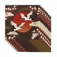 thumbnail image 1 of Japanese Style Cloth Napkins, Modern Cranes Cherry Flower Wave Brown Washable and Reusable Dinner Napkins Set of 8, Table Napkin for Kitchen Party Birthday Wedding Hotel Housewarming 20"x20", 1 of 9