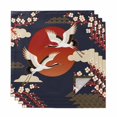 thumbnail image 1 of Japanese Style Cloth Napkins, Modern Cranes Cherry Flower Wave Red Blue Washable and Reusable Dinner Napkins Set of 4, Table Napkin for Kitchen Party Birthday Wedding Hotel Housewarming 20"x20", 1 of 9