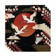 thumbnail image 1 of Japanese Style Cloth Napkins, Modern Cranes Cherry Flower Wave Red Brown Washable and Reusable Dinner Napkins Set of 4, Table Napkin for Kitchen Party Birthday Wedding Hotel Housewarming 20"x20", 1 of 9