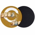 thumbnail image 1 of Japanese Style Coasters Set of 2, Absorbent Coasters for Drinks, Brown Country Vintage Owl Birds Branches Coaster for Desk Coffee Table Protection, Home Decor House Warming Gifts 4", 1 of 8