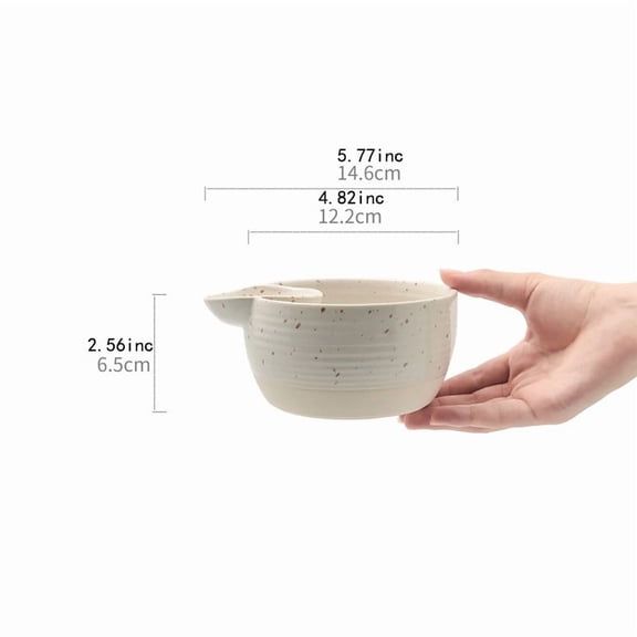 Japanese Style Compartment Ceramic Bowl with Vinegar Dish, for Wonton & Dumpling,Daily household dining serving,dinnerware,Stainless steel,Beige