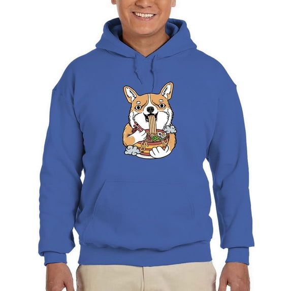 Japanese Style Corgi W Ramen Hoodie Men -Image by Shutterstock, Male Large