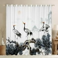 thumbnail image 1 of Japanese-Style Curtains & Drapes Chic Crane Blackout Curtains, Pine Tree Curtains Animal Theme Black Out Curtains, Natural Mountain Botanical Plant Window Drapes Oriental Style Bedroom Decoration, 1 of 6