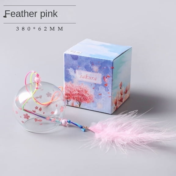 Japanese Style Cute Sakura Glass Wind Chime Home Door Hanging Decoration Creative Birthday Gift Car Pendant Decoration Wholesale