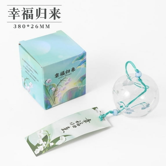Japanese Style Cute Sakura Glass Wind Chime Home Door Hanging Decoration Creative Birthday Gift Car Pendant Decoration Wholesale