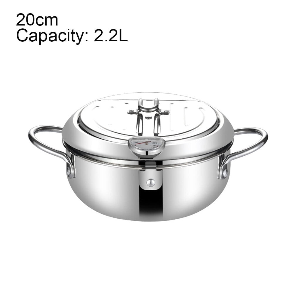 Japanese Style Deep Frying Pot Tempura Fryer Pan Temperature Control