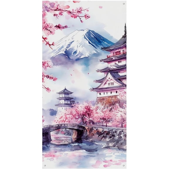 Japanese Style Door Curtain Wall Decorations Banner Hanging Backdrop Background Door Cover 70 X 35.4 Inches