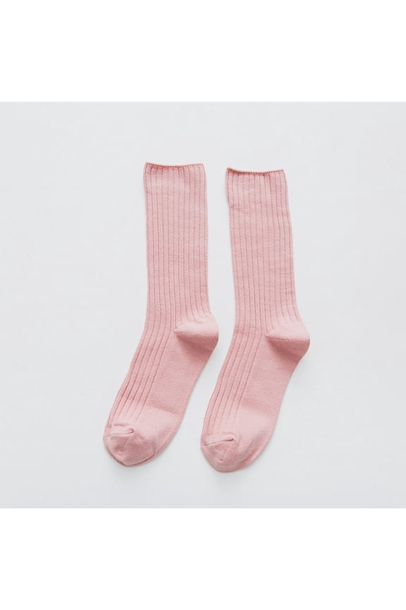 Japanese Style Double Knit Crew Socks for Soft Casual Mid Calf Socks Breathable Everyday Wear Non Comfortable Stretchable Stackable Sock for Girls and Ladies Womens Large Socks Compression