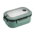 thumbnail image 1 of Japanese Style Double Layer Bento Box, Microwave Safe Lunch Box, Divided Meal Prep Container with Compartments, Portable Food Storage, Leakproof Reusable, 1 of 2