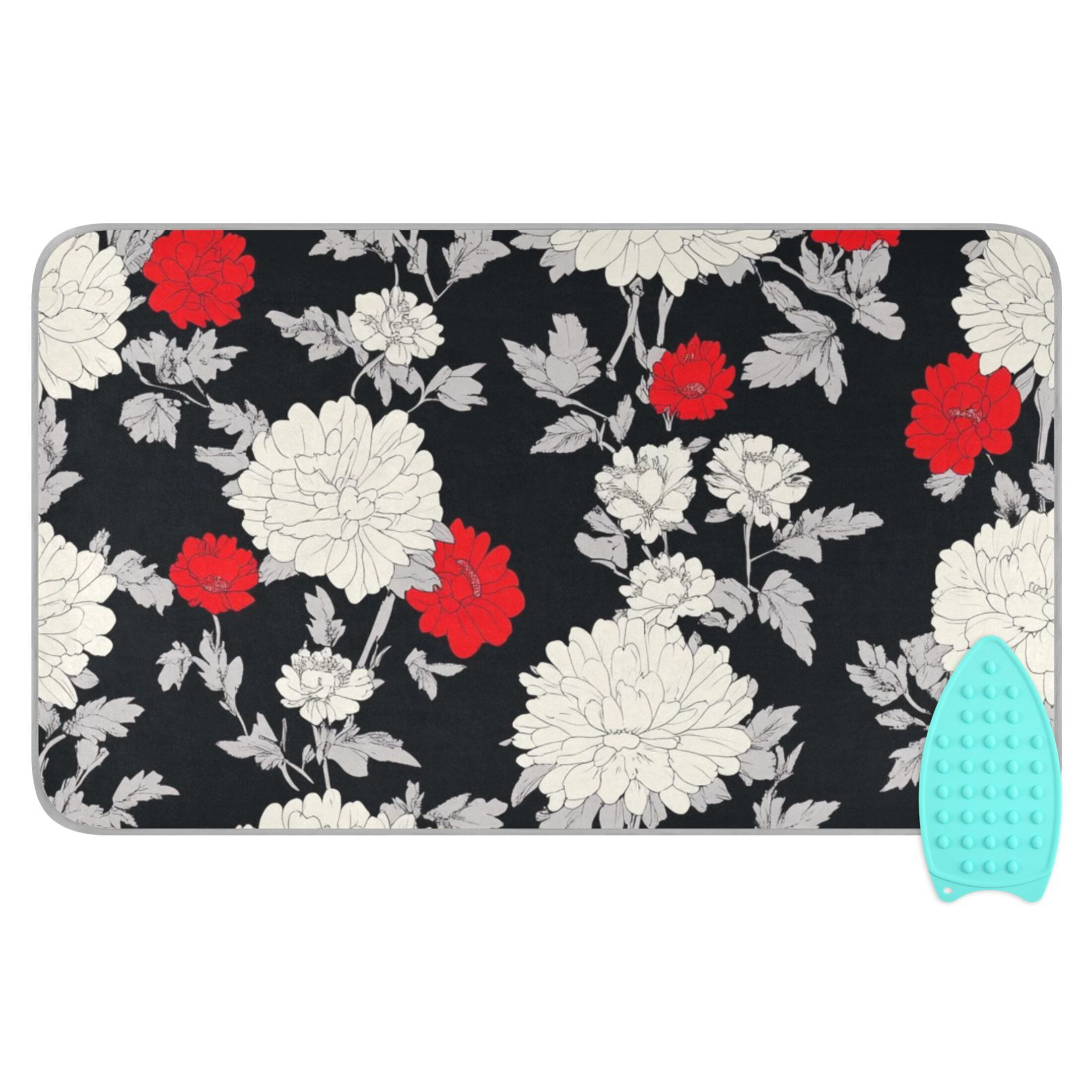 Japanese Style Floral Prints Ironing Mat Blanket for Table Top Travel Portable Ironing Board Pad 47.2x27.6 Inch