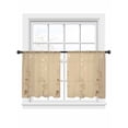 thumbnail image 1 of Japanese Style Flowers Sheer Curtains 2 Panels Set Vintage Yellow Flower Khaki Brown Sheer Window Curtains Light Filtering Rod Pocket Voile Drapes for Bedroom Living Room 52"x54", 1 of 9