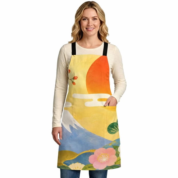 Japanese Style Kitchen Aprons for Women with 2 Pockets, 35
