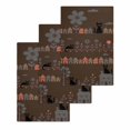 thumbnail image 1 of Japanese Style Kitchen Dish Towels for Drying Dishes Set of 3, Farmhouse Brown Cat House Trees Flowers Waffle Weave Microfiber Hand Tea Bathroom Towels Quick Dry & Absorbent Towel 15.7x23.6, 1 of 7