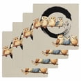 thumbnail image 1 of Japanese Style Kitchen Dish Towels for Drying Dishes Set of 4, Grey Farmhouse Owl Birds Branches Waffle Weave Microfiber Hand Tea Bathroom Towels Quick Dry & Absorbent Towel 12x12, 1 of 7