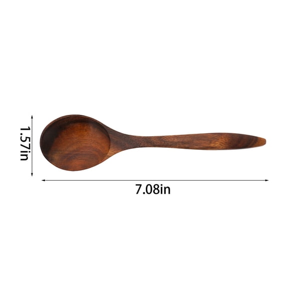Japanese Style Long Handle Wooden Spoons, Natural Wood Soup Serving Spoons & Teaspoons for Dining, Mixing, Stirring and Cooking