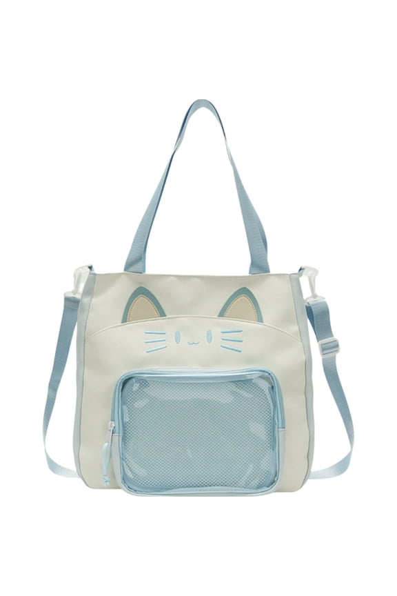 Japanese Style Lovely Cats Messengers Bag Pin Display Bag Itabag Aesthetic Cute Backpack Transparent Pocket Phone Bag