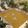 thumbnail image 1 of Japanese Style Outdoor Rug for Patio/Deck/Porch, Non-Slip Large Area Rug 3 x 5 Ft, Vintage Art Cranes Ocean Wave Yellow Indoor Outdoor Rugs Washable Area Rugs, Reversible Camping Rug Carpet Runner, 1 of 8