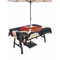 thumbnail image 1 of Japanese Style Outdoor Tablecloth - 60x102 Inch Rectangle Dining Table Cover, Modern Cranes Cherry Flower Wave Red Blue Waterproof Outdoor Table Cloth with Umbrella Hole & Zipper for Picnic/Patio, 1 of 7