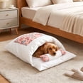 thumbnail image 1 of Japanese Style Pet Sleeping Bag Semi Enclosed Winter Warm Cat Dog Bed Removable Washable for Small to Medium Pets, Polyester, Pink XL, 1 Count, 1 of 6