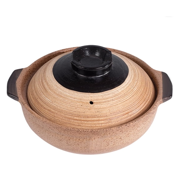 Japanese Style Rough Clay Casserole, High Temperature Resistant Earthen Pot, Household Small Cooking Pot for Soup, Stew and Rice, Gas Stove Compatible