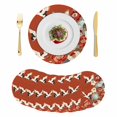 thumbnail image 1 of Japanese Style Round 15 Inch Placemats Set of 8, Red Farmhouse Botanical Peony Birds HeatResistant Non Slip Place Mats for Dining Table, Wipeable Braided Kitchen Table Mats for Housewarming, 1 of 9