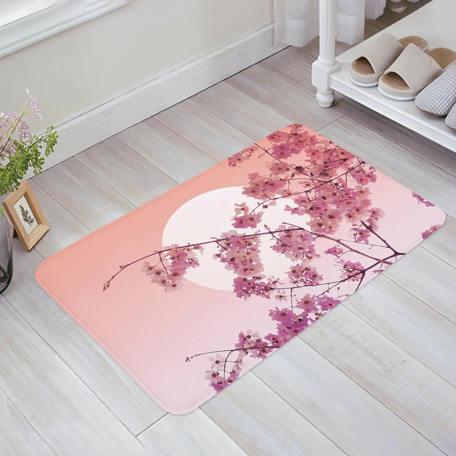 Japanese Style Sakura Texture Kitchen Doormat Bedroom Entrance Door Mat