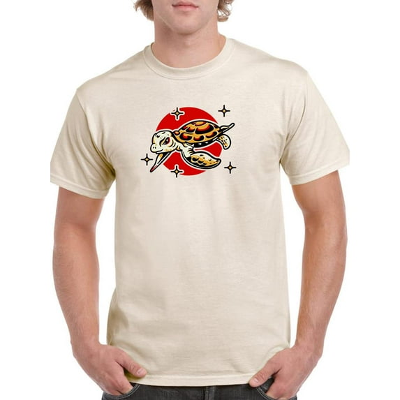 Japanese Style Sea Turtle T-Shirt Men -Image by Shutterstock, Male Small