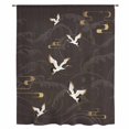 thumbnail image 1 of Japanese Style Sheer Curtains 54 Inches Long, Vintage Cranes Ocean Wave Black Grey Light Filering Curtains, Breathable Simi Curtain Privacy Drapes for Kitchen Bathroom Small Window Treatment, 1 of 9