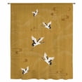 thumbnail image 1 of Japanese Style Sheer Curtains 63 Inches Long, Vintage Art Cranes Ocean Wave Yellow Light Filering Curtains, Breathable Simi Curtain Privacy Drapes for Living Room Bedroom Lightweight Window Treatment, 1 of 9