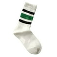 thumbnail image 1 of Japanese Style Sporty Retro Striped Mid Calf Socks for Women and Men Casual Athletic Crew Socks with Thick Lined Design for Everyday Wear, 1 of 3