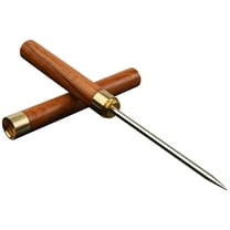 Japanese Style Stainless Steel Ice Cone A， Stainless Ice Pick Pick Tool with Cover Non Slip Wooden Handle Pick for Bars Kitchen Bartender Breaking Ice