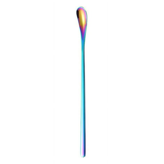 Japanese Style Stainless Steel Mixing Spoon Long Handle Dessert Ice Cream Coffee Stirring Spoon Kitchen Flatware Dinnerware,Colorful,Short handle