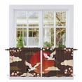 thumbnail image 1 of Japanese Style Tier Curtains 24 Inch Length, Modern Cranes Cherry Flower Wave Brown Cafe Short Curtains for Bathroom Over Sink, Small Kitchen Curtain Light Filtering Drapes 2 Panels 27.5"Wx24"L, 1 of 8