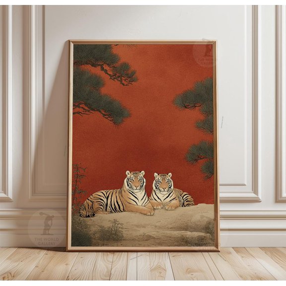 Japanese Style Tiger Wildlife Poster Unframed Paper Print