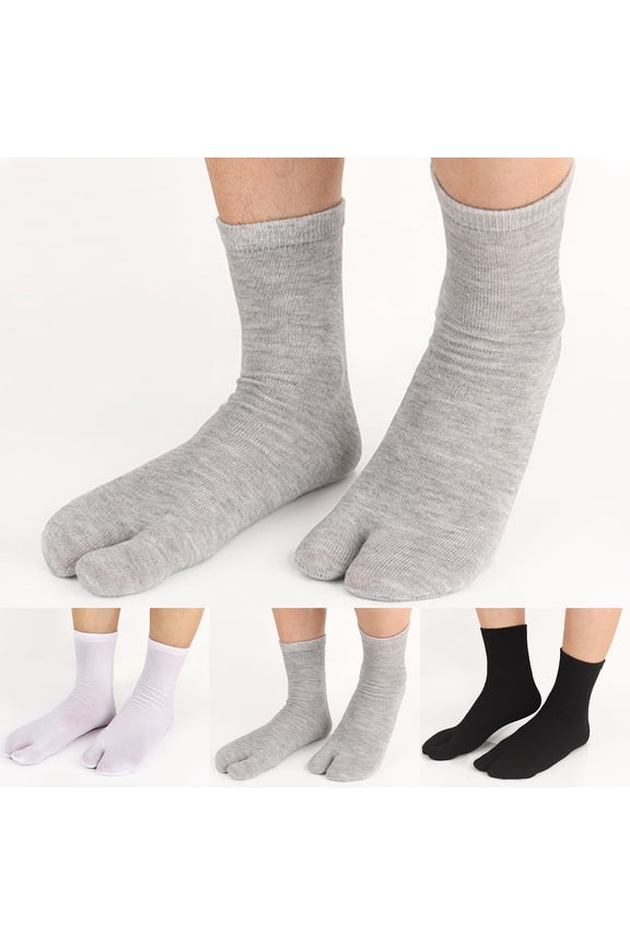Japanese Style Two Toe Socks Unisex Mid Calf Toe Separated Socks Props Socks Hotel Bath Socks Toe Separated Socks White One Size