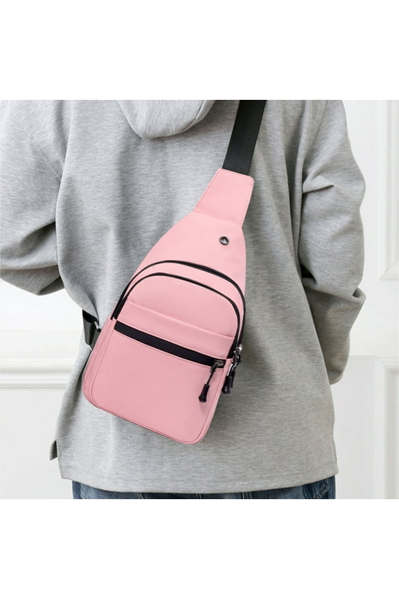 Japanese Style Unisex Chest Bag - Anti-Theft Waterproof Sports Backpack, Large Capacity Multi-Pocket Travel Bag with Locking Zipper, Breathable Shoulder Strap for Work, Sch00I, Outdoor