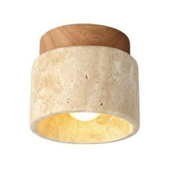 Japanese Style Wabi-Sabi Wooden Ceiling Lamp E27 Three Color Dimming for Kitchen Hallway Living Room A