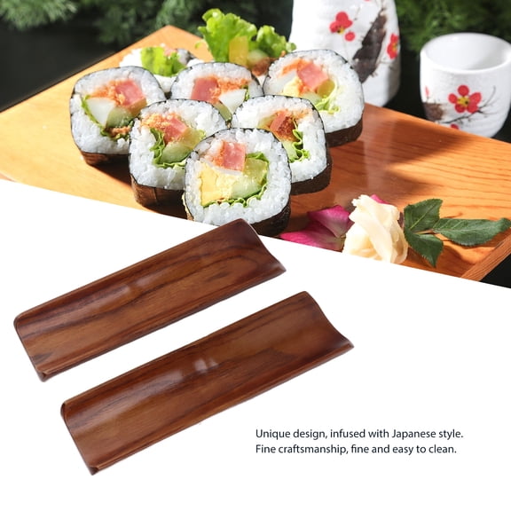 Japanese Style Wooden Plates, Set Of 2, Ideal For Home Dining Easy Food Presentation